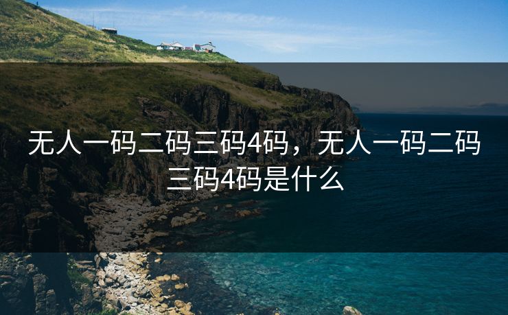 无人一码二码三码4码,无人一码二码三码4码是什么 无人一码二码三码4码,无人一码二码三码4码是什么