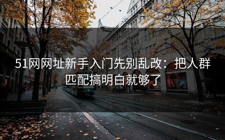 51网网址新手入门先别乱改:把人群匹配搞明白就够了 51网网址新手入门先别乱改:把人群匹配搞明白就够了